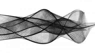 Soyut tasarım - akan hareket kavisli siyah yapılar, beyaz arka plan üzerinde izole