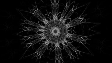 Siyah arka plan üzerinde izole değişen bir çiçek Büyüleyici mandala