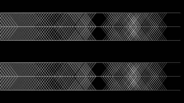 Flowing Geometric Pattern Graphic Style Black Background — Stock Video