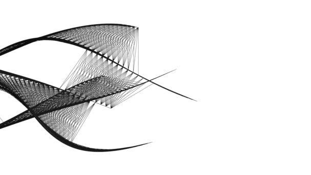 Gráfico Abstrato Das Linhas Fluxo Preto Sobre Fundo Branco — Vídeo de Stock