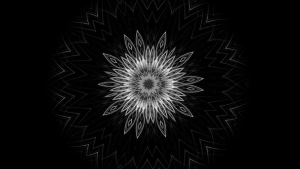 Hynotizing Mandala Beautiful Mystic Flower Isolated Black Background — Stock Video