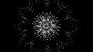 Mistik çiçek mandala siyah beyaz arka plan 