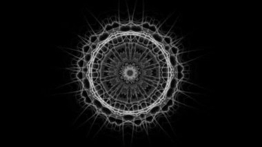 Dönen mistik süs kesintisiz döngü, siyah arka plan üzerinde izole