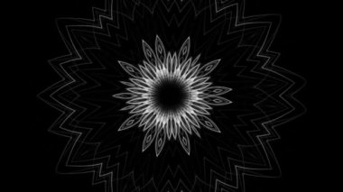 Siyah arka plan üzerinde izole mistik bir çiçek, mandala geliştirme