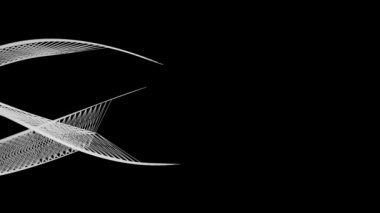 Akan beyaz çizgilerin kavisli grafiği, siyah arka plan.