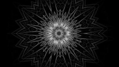 Güzel çiçek mandala, siyah arka plan üzerinde izole