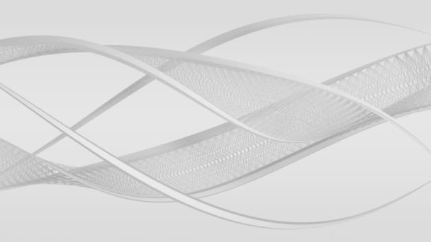 流动弯曲结构 白色设计背景 与白色隔离 — 图库视频影像