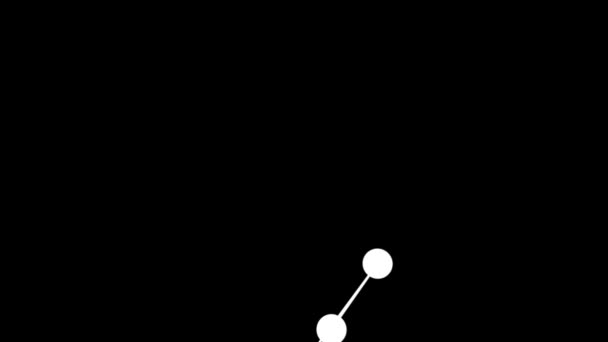 黒で分離された 動きに接続された白いドットのシンプルなグラフィック背景 — ストック動画