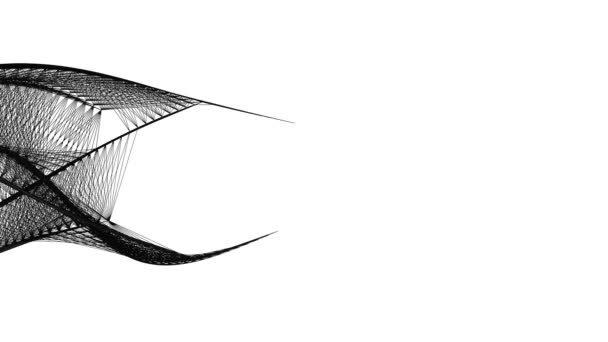 Formes abstraites de lignes noires en mouvement fluide, isolées sur fond blanc .