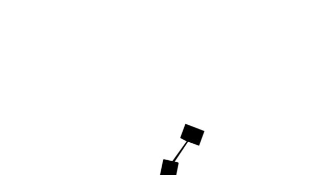 运动中链状黑色立方体的图形背景 在白色上隔离 — 图库视频影像