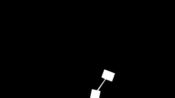 Tło Graficzne Połączonych Białych Kostek Ruchu Izolowane Czarno — Wideo stockowe