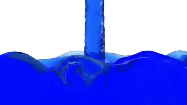 Obrazovka Zaplňující Modrou Vodu Včetně Masky Alfa — Stock video