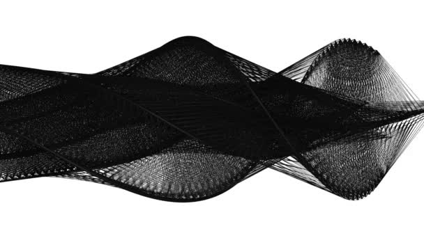Lignes noires fluides abstraites - fond design, isolé sur blanc .