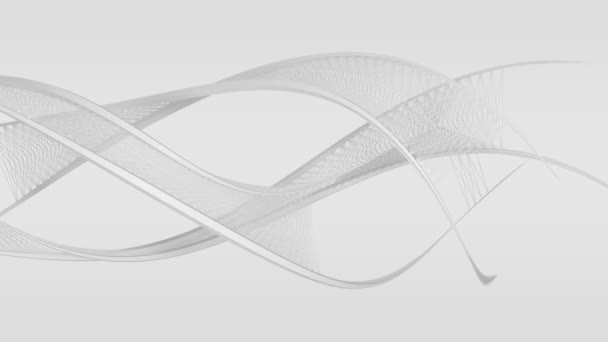 流动运动中抽象弯曲的白色结构的设计背景 — 图库视频影像