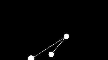 Bağlı beyaz noktanın modern grafik arka planı hareket halinde, siyah üzerinde izole.