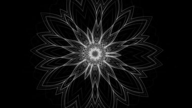 Güzel çiçek süs siyah beyaz arka plan - sorunsuz döngü