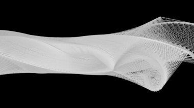 Akan beyaz çizgiler, siyah arka plan üzerinde izole soyut şekiller oluşturur