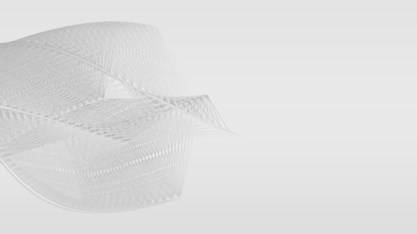 抽象流动的白线在白色背景上创建弯曲的对象 — 图库视频影像