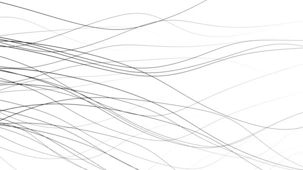 Fond graphique abstrait de lignes fluides en mouvement d'onde dynamique - noir sur blanc . 