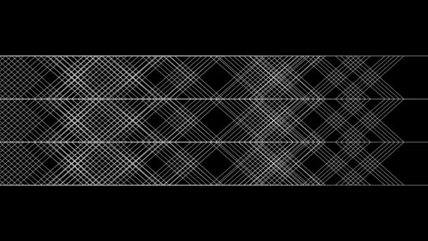 グラフィックスタイルで流れる幾何学的パターン 黒の背景 — ストック動画
