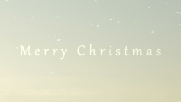 空のメリークリスマスの挨拶の風光明媚な眺め — ストック動画