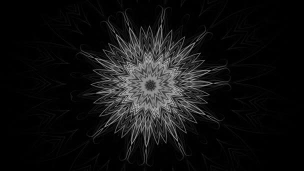 Sfondo Bianco Nero Del Modello Mistico Mandala Loop Senza Soluzione — Video Stock