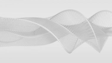 Beyaz arka plan üzerinde kavisli harekette soyut beyaz çizgiler