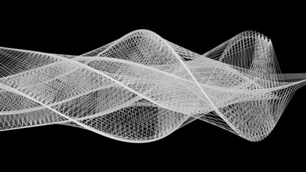 Абстрактний Дизайн Вигнуті Білі Структури Русі Тече — стокове відео