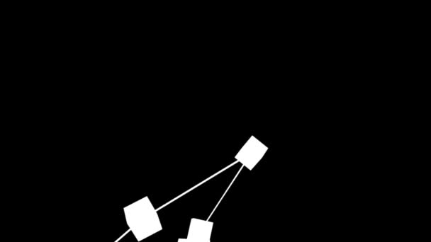Rede Complexa Cubos Brancos Conectados Movimento Isolados Preto — Vídeo de Stock