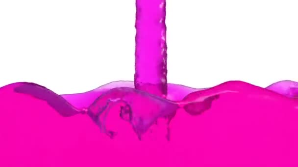 透明粉红色液体填充屏幕 包括阿尔法面罩 — 图库视频影像