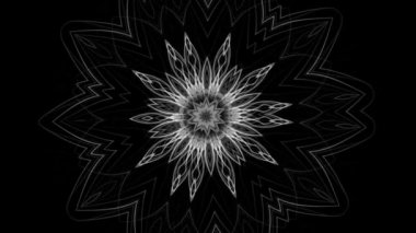 Güzel mistik çiçek mandala siyah beyaz arka plan