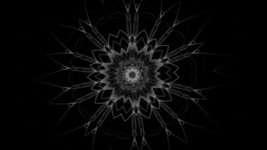 Mistik çiçek süsü sorunsuz döngü, siyah arka plan üzerinde izole