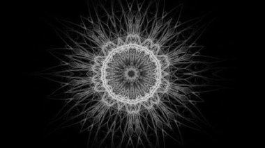 Gizemli karmaşık çiçek deseni, siyah arka plan.