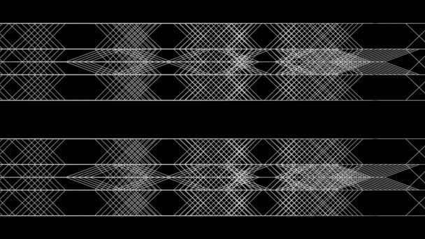 Padrão Geométrico Fluxo Estilo Gráfico Fundo Preto — Vídeo de Stock