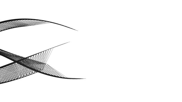 Graphique courbe de lignes noires fluides, isolé sur blanc 