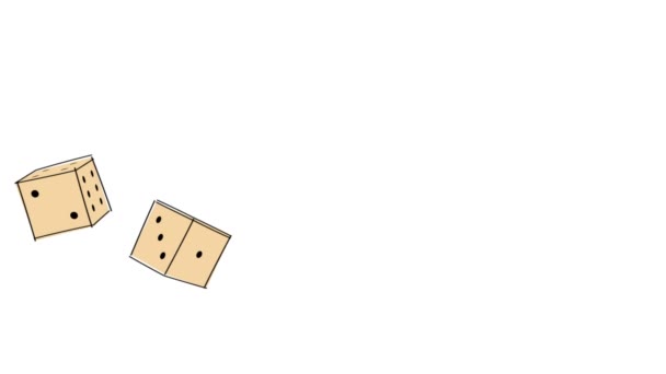 Рисунок Двух Больших Коричневых Кубиков Падающих Вниз Прыгающих Вокруг Пока — стоковое видео