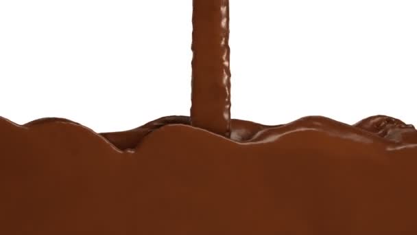 Chocolate Con Leche Llenando Pantalla Aislado Blanco — Vídeo de stock