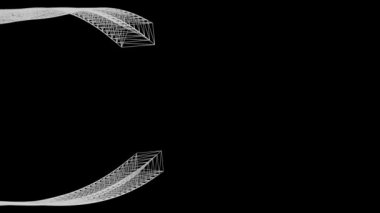 Soyut hareketle akan beyaz grafik şerit, siyah arka plan üzerinde