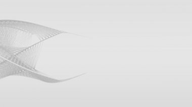 Akan hareketteki soyut beyaz çizgi şekilleri, beyaz arka plan üzerinde izole edilmiş.