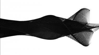 Akan kavisli çizgiler soyut siyah şekiller oluşturur - beyaz arka planda kesintisiz döngü