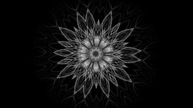 Siyah arka plan üzerinde izole güzel bir çiçek, mandala desen geliştirme