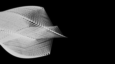 Siyah arka plan üzerinde izole akan beyaz çizgilerin kavisli şekli