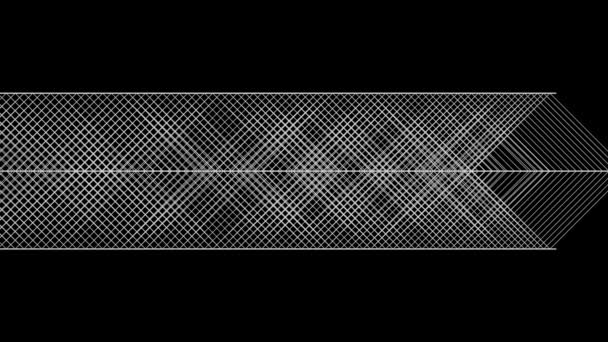 Flecha Fluxo Estilo Gráfico Geométrico Fundo Preto — Vídeo de Stock