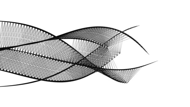 Des lignes noires fluides abstraites créent des formes courbes modernes, sur fond blanc . 