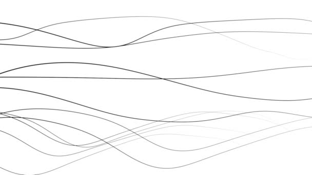Vue rapprochée des lignes fluides en mouvement d'onde dynamique - noir sur blanc 