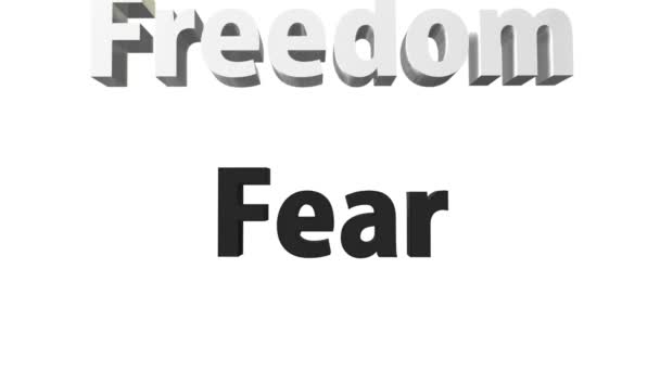 Freedom Instead Fear Concept Falling Freedom Smashed Fear Pieces Isolated — Stock Video