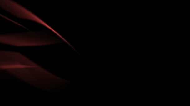 红色能量线在弯曲运动中的抽象光背景 在黑色 — 图库视频影像