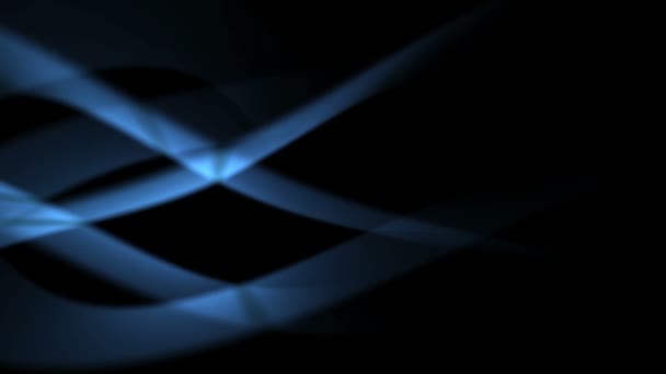 Abstract Background Soft Glowing Light Blue Light Curves — Stock Video