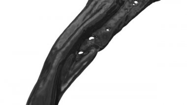 Dalgalı akan siyah renk, beyaz arka plan üzerinde izole