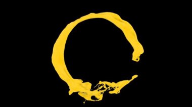 su sıçraması halkası ve yavaş hareket, siyah arka plan üzerinde izole akan. 